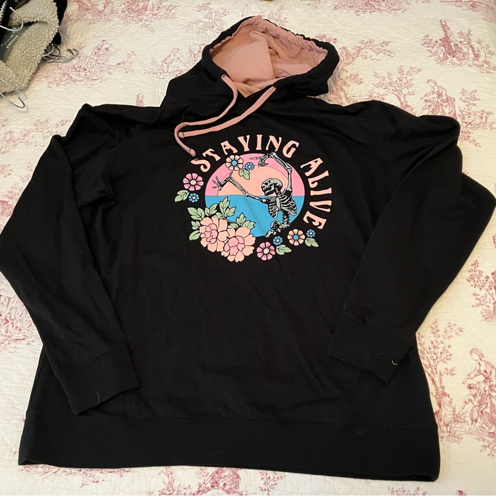 Floral Skeleton Hoodie Sweatshirt